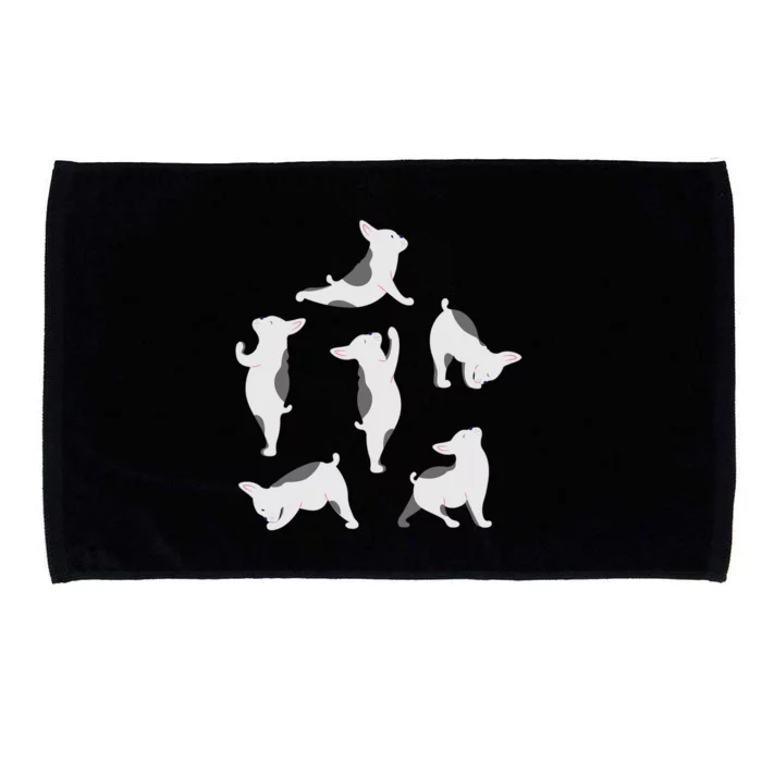 French Bulldog Yoga Poses Funny Cute Frenchie Dog Lover Gift Microfiber Hand Towel