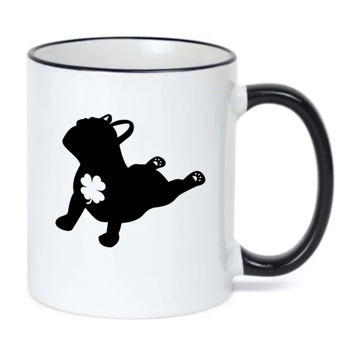 French Bulldog Yoga Pose Shamrock St Patricks Mom Dad Teen Funny Gift Black Color Changing Mug