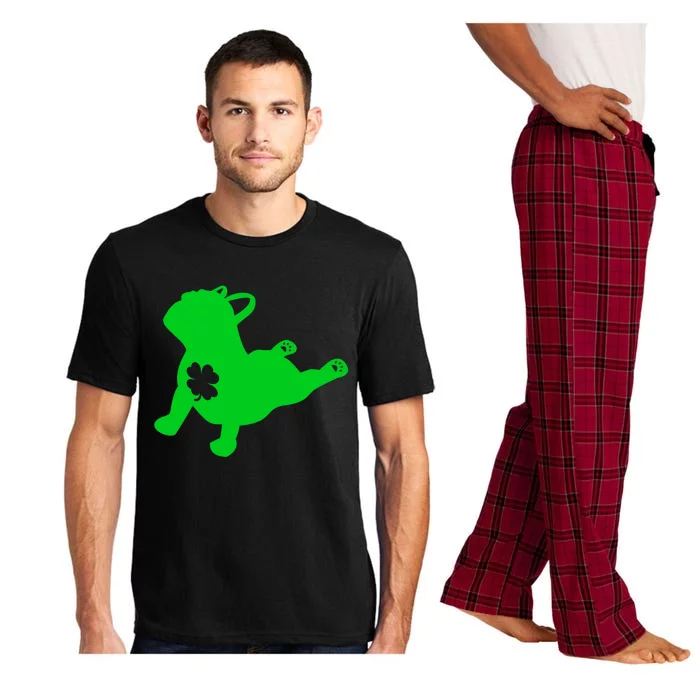 French Bulldog Yoga Pose Shamrock St Patricks Mom Dad Teen Gift Pajama Set