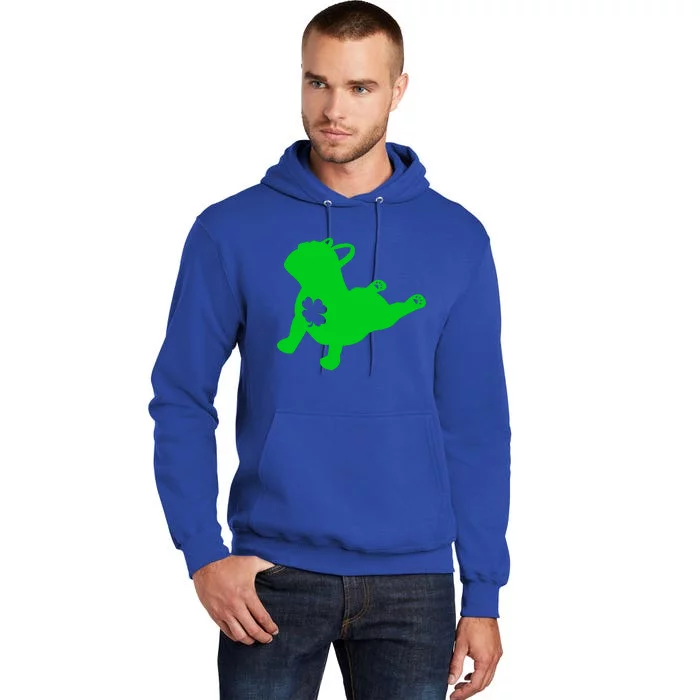 French Bulldog Yoga Pose Shamrock St Patricks Mom Dad Teen Gift Tall Hoodie