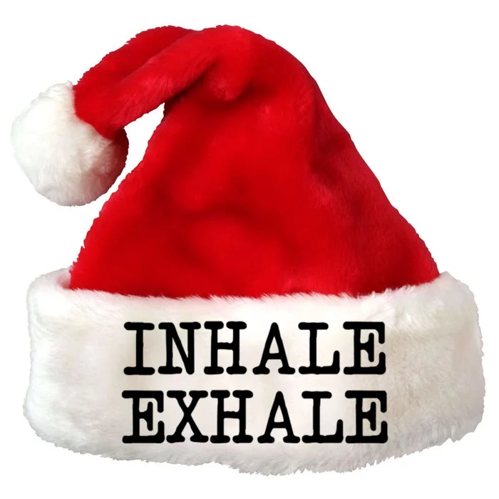 Funny Breathe Zen Love Yoga Quote Inhale Exhale Meaningful Gift Premium Christmas Santa Hat