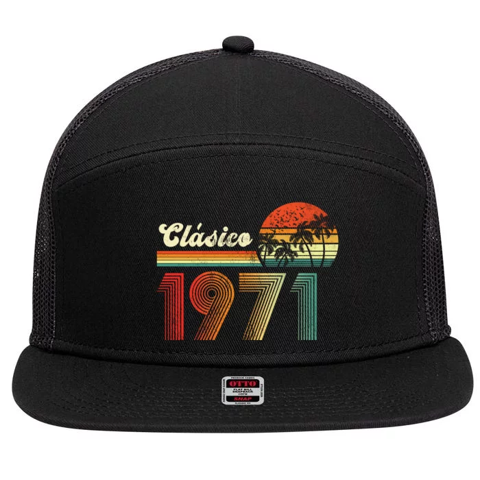 Feliz cumpleaños 1971 Edición limitada 52nd spanish Birthday clásica 7 Panel Mesh Trucker Snapback Hat