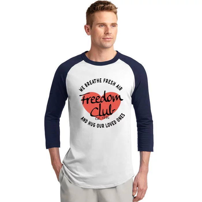 Freedom Club 1776 American Patriot Patriotic Gifts Republican Baseball Sleeve Shirt