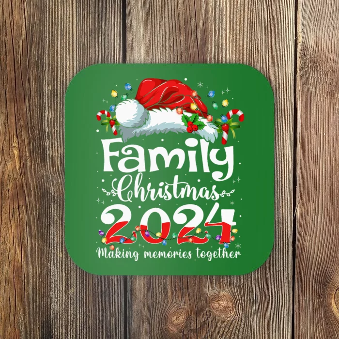 Family Christmas 2024 Matching Squad Santa Elf Funny Xmas Coaster