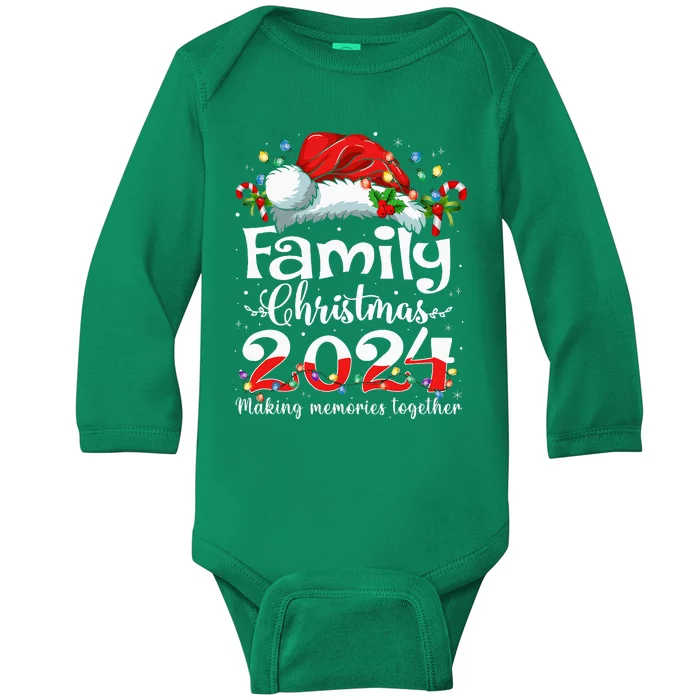 Family Christmas 2024 Matching Squad Santa Elf Funny Xmas Baby Long Sleeve Bodysuit