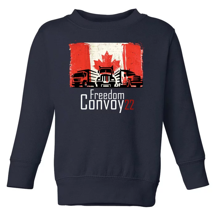 Freedom Convoy 22 Canada Truckers Toddler Sweatshirt