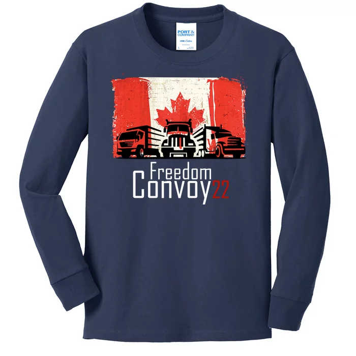 Freedom Convoy 22 Canada Truckers Kids Long Sleeve Shirt