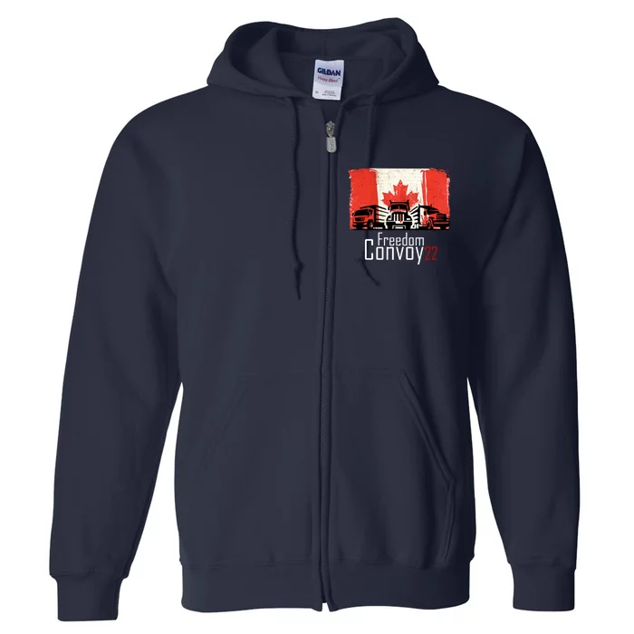 Freedom Convoy 22 Canada Truckers Full Zip Hoodie