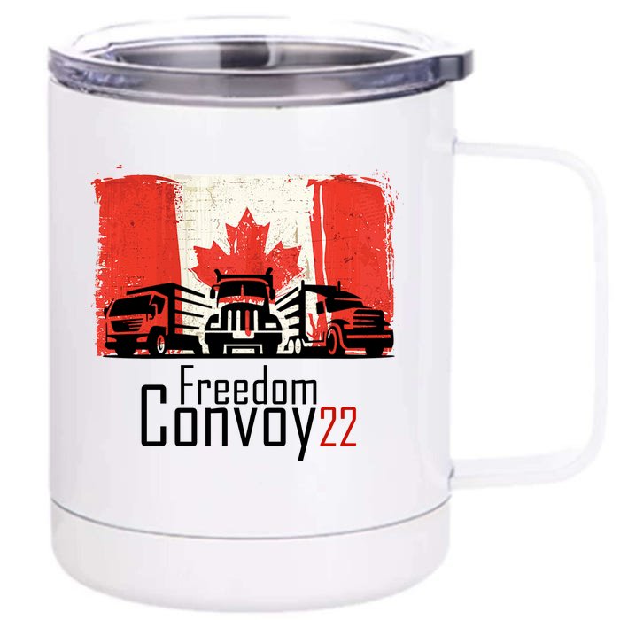 Freedom Convoy 22 Canada Truckers Front & Back 12oz Stainless Steel Tumbler Cup