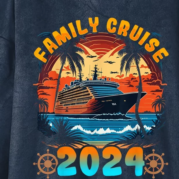 Family Cruise 2024 Cruising Family Vacation Hooded Wearable Blanket