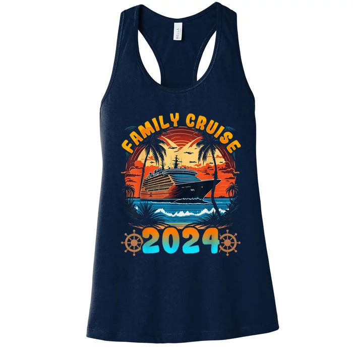 Family Cruise 2024 Cruising Family Vacation Women's Racerback Tank