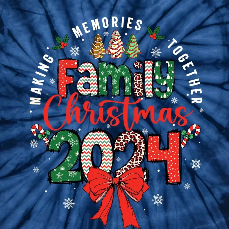 Family Christmas 2024 Matching Xmas Making Memories Together Tie-Dye T-Shirt