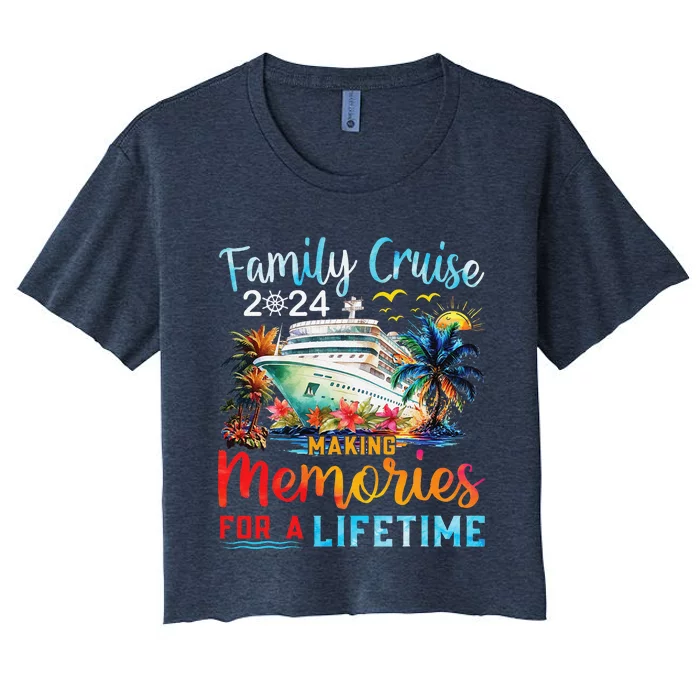 Family Cruise 2024 Family Matching Cruise Vacation Party Women's Crop Top Tee