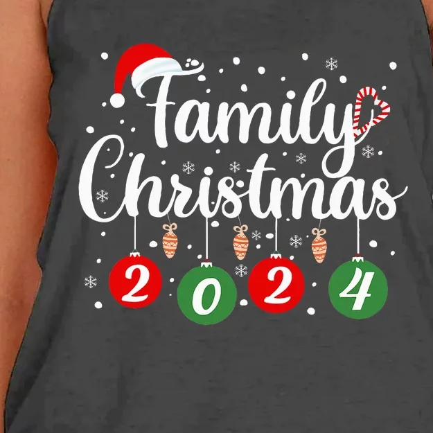 Family Christmas 2024 Xmas Holiday Pajamas Family Vacation Women's Knotted Racerback Tank