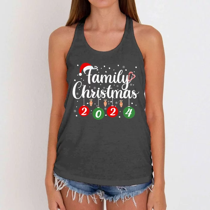 Family Christmas 2024 Xmas Holiday Pajamas Family Vacation Women's Knotted Racerback Tank