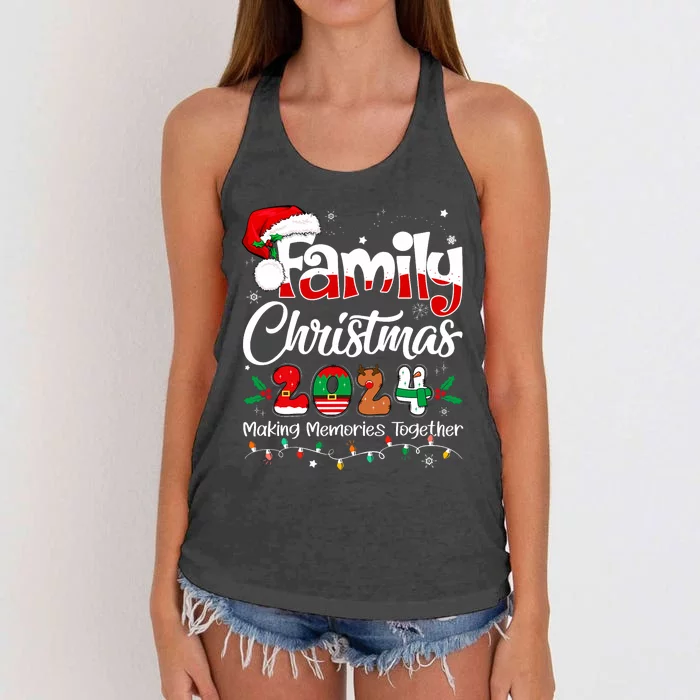 Family Christmas 2024 Matching Outfit Xmas Squad Santa Women's Knotted Racerback Tank