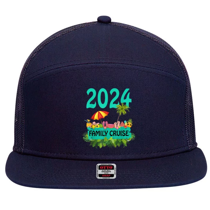 Family Cruise 2024 7 Panel Mesh Trucker Snapback Hat