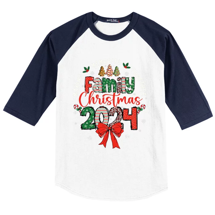 Family Christmas 2024 Matching Xmas Making Memories Together Baseball Sleeve Shirt