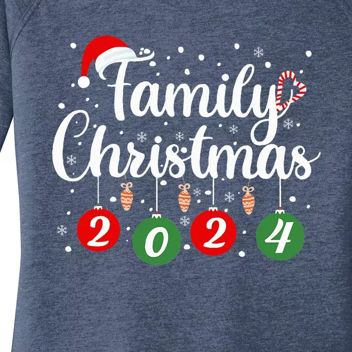 Family Christmas 2024 Xmas Holiday Pajamas Family Vacation Women's Perfect Tri Tunic Long Sleeve Shirt