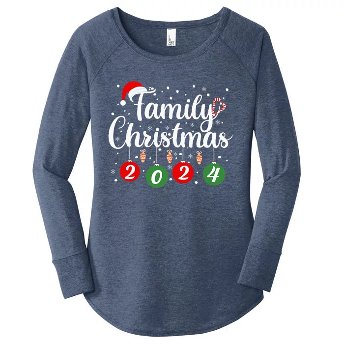 Family Christmas 2024 Xmas Holiday Pajamas Family Vacation Women's Perfect Tri Tunic Long Sleeve Shirt