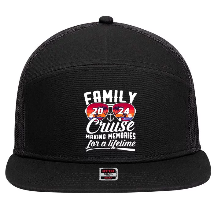 Family Cruise 2024 Making Memories Together Summer Trip Ship 7 Panel Mesh Trucker Snapback Hat