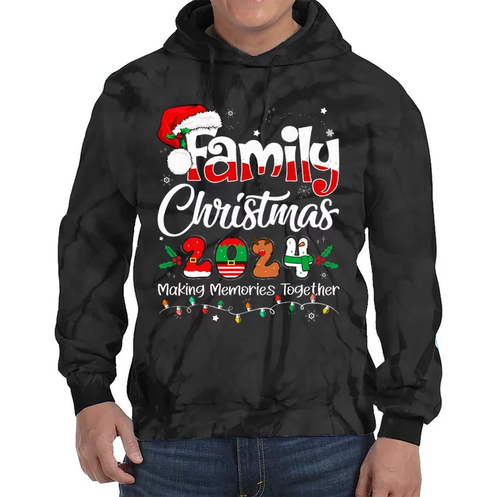 Family Christmas 2024 Matching Xmas Squad Santa Tie Dye Hoodie