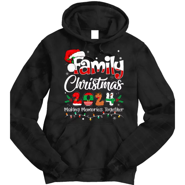 Family Christmas 2024 Matching Xmas Squad Santa Tie Dye Hoodie