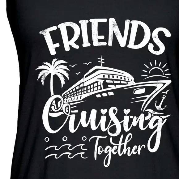 Friends Cruise 2024 Cruising Together Friends Matching Squad Ladies Essential Flowy Tank