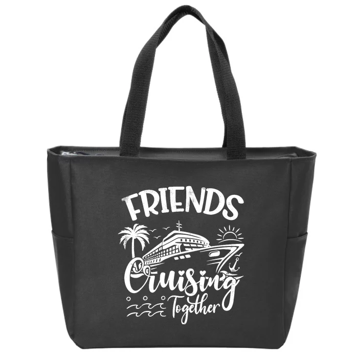 Friends Cruise 2024 Cruising Together Friends Matching Squad Zip Tote Bag