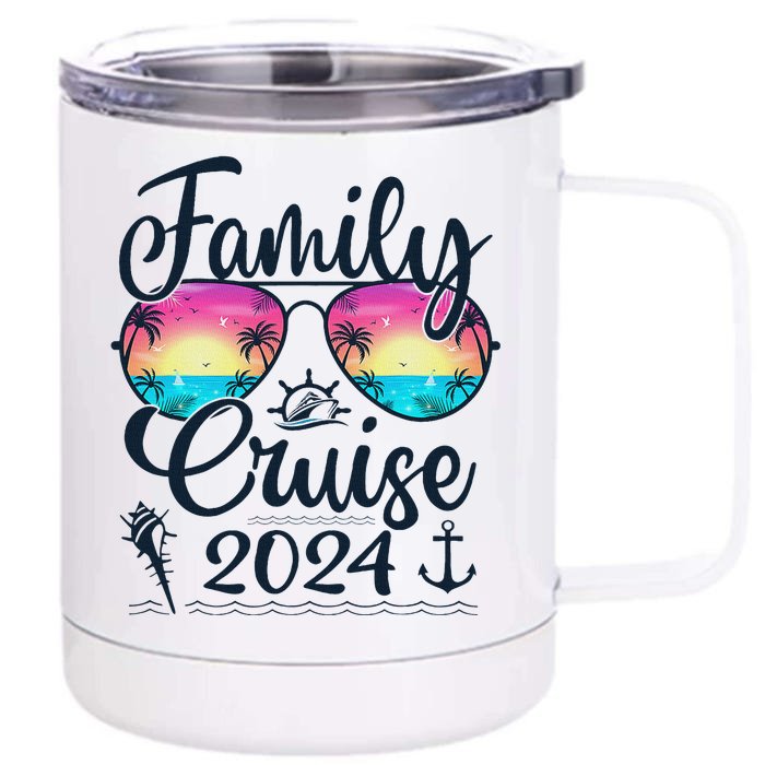 Family Cruise 2024 Making Memories Summer Matching Vacation Front & Back 12oz Stainless Steel Tumbler Cup