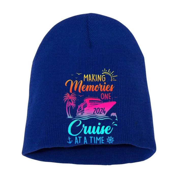 Family Cruise 2024 Making Memories One Cruise At A Time Short Acrylic Beanie