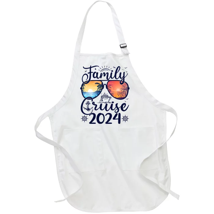 Family Cruise 2024 Summer Vacation Matching Family Cruise Full-Length Apron With Pocket