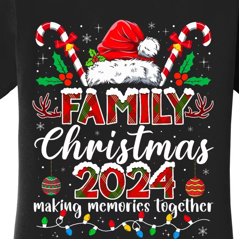 Family Christmas 2024 Matching Squad Santa Elf Funny Xmas Women's T-Shirt