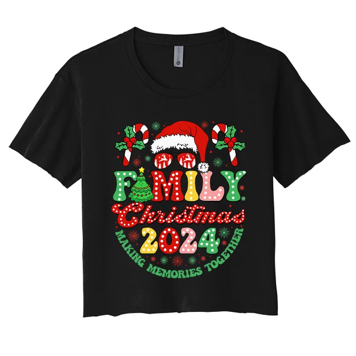 Family Christmas 2024 Christmas Squad Xmas Matching Pajamas Women's Crop Top Tee