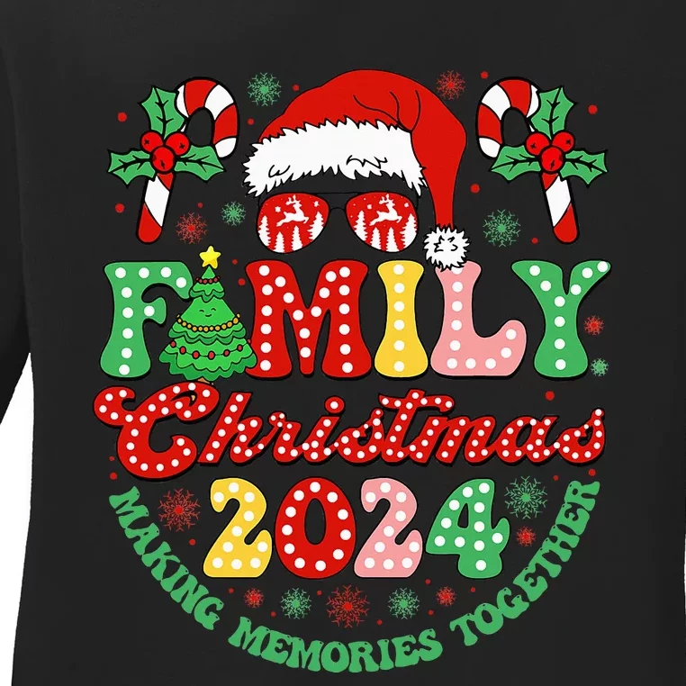 Family Christmas 2024 Christmas Squad Xmas Matching Pajamas Ladies Long Sleeve Shirt