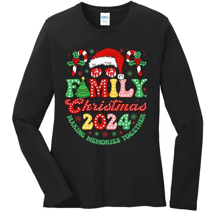 Family Christmas 2024 Christmas Squad Xmas Matching Pajamas Ladies Long Sleeve Shirt