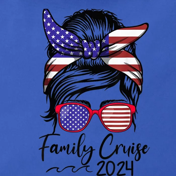 Family Cruise 2024 Matching Messy Bun Cruise Squad Shirt Zip Tote Bag