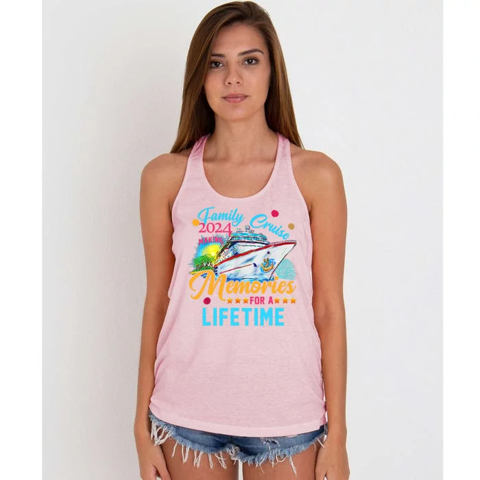 Family Cruise 2024 Making Memories For A Lifetime Women's Knotted Racerback Tank