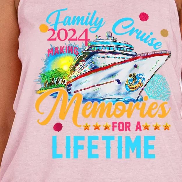 Family Cruise 2024 Making Memories For A Lifetime Women's Knotted Racerback Tank