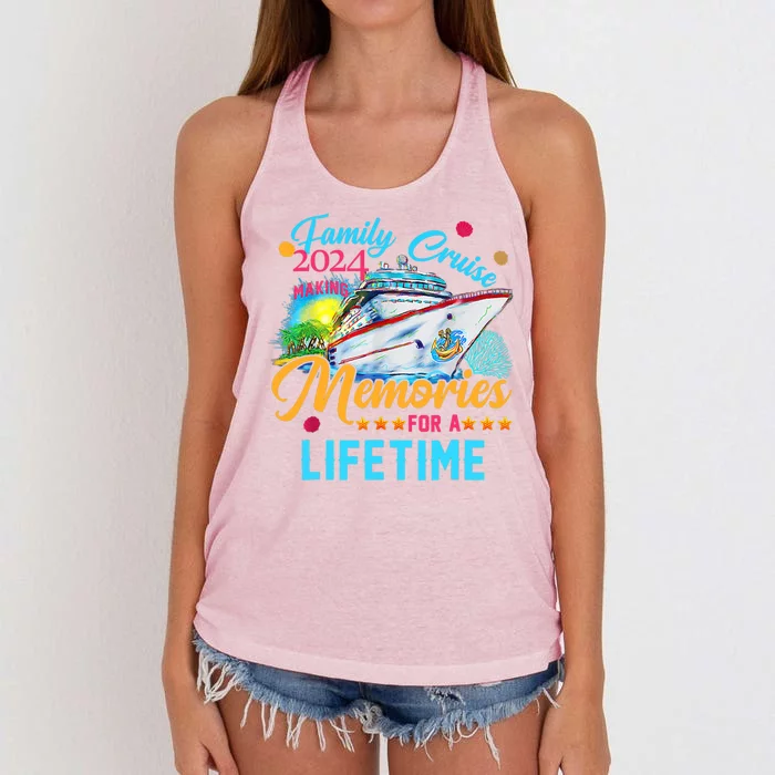 Family Cruise 2024 Making Memories For A Lifetime Women's Knotted Racerback Tank