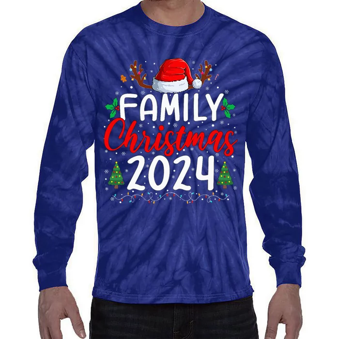 Family Christmas 2024 Matching Family Christmas Xmas Squad Tie-Dye Long Sleeve Shirt