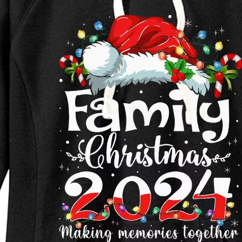 Family Christmas 2024 Matching Squad Santa Elf Funny Xmas Women's Fleece Hoodie