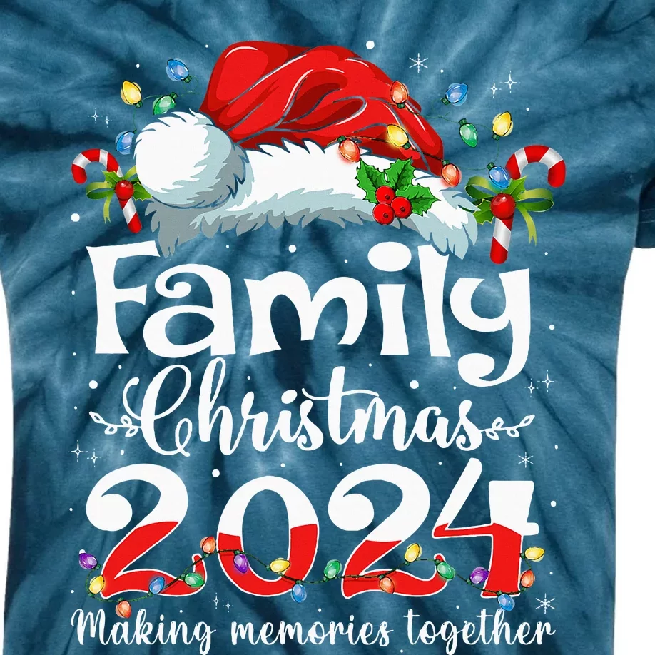 Family Christmas 2024 Matching Squad Santa Elf Funny Xmas Kids Tie-Dye T-Shirt