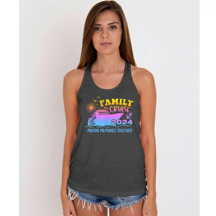 Family Cruise 2024 Family Vacation Making Memories Together Women's Knotted Racerback Tank