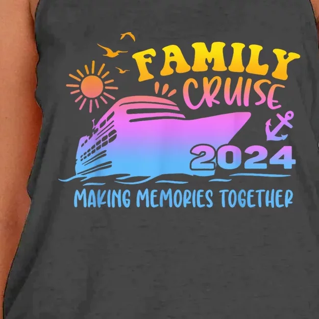 Family Cruise 2024 Family Vacation Making Memories Together Women's Knotted Racerback Tank