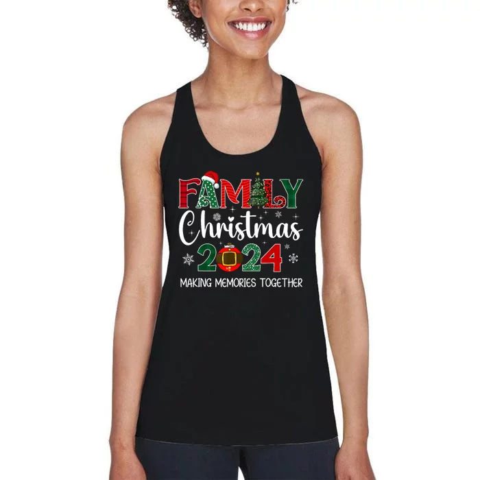 Family Christmas 2024 Matching Outfit Xmas Squad Santa Group Women's Racerback Tank