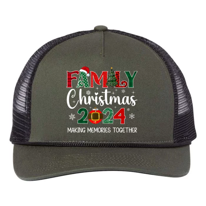 Family Christmas 2024 Matching Outfit Xmas Squad Santa Group Retro Rope Trucker Hat Cap