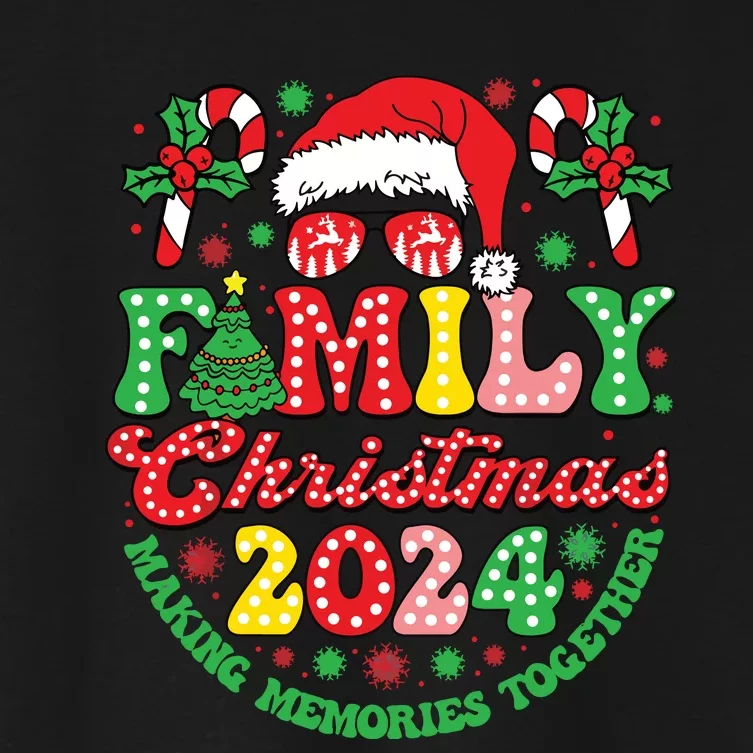 Family Christmas 2024 Christmas Squad Xmas Matching Pajamas Women's Crop Top Tee