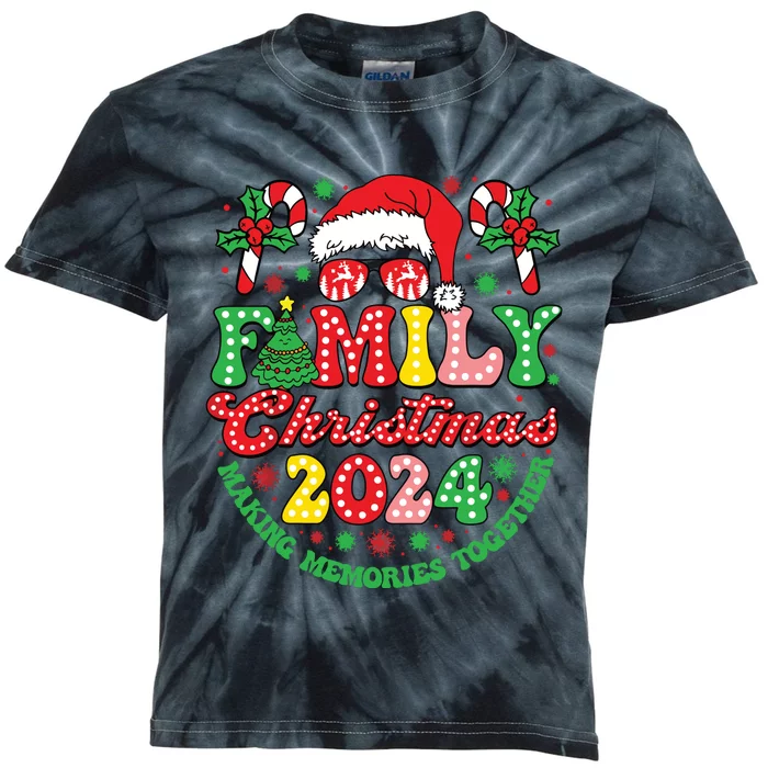 Family Christmas 2024 Christmas Squad Xmas Matching Pajamas Kids Tie-Dye T-Shirt