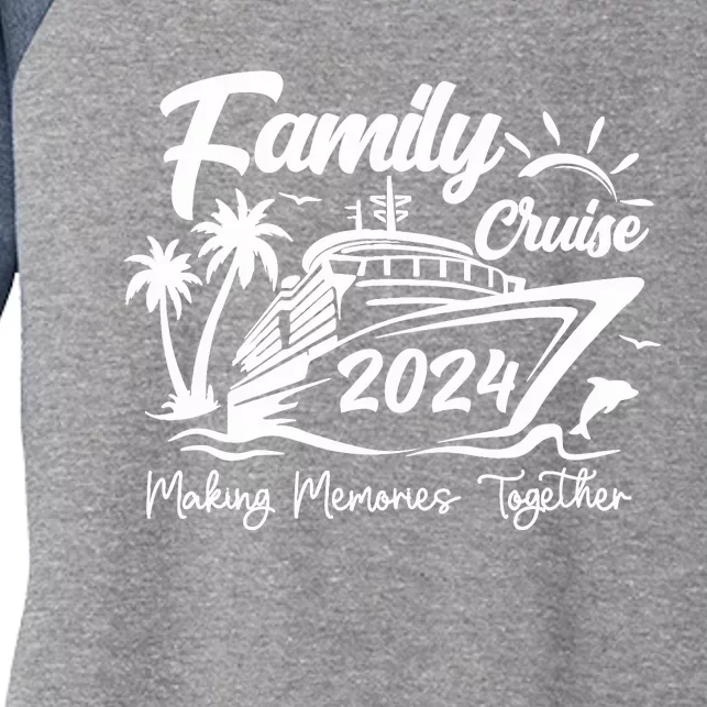 Family Cruise 2024 Making Memories Together Women's Tri-Blend 3/4-Sleeve Raglan Shirt